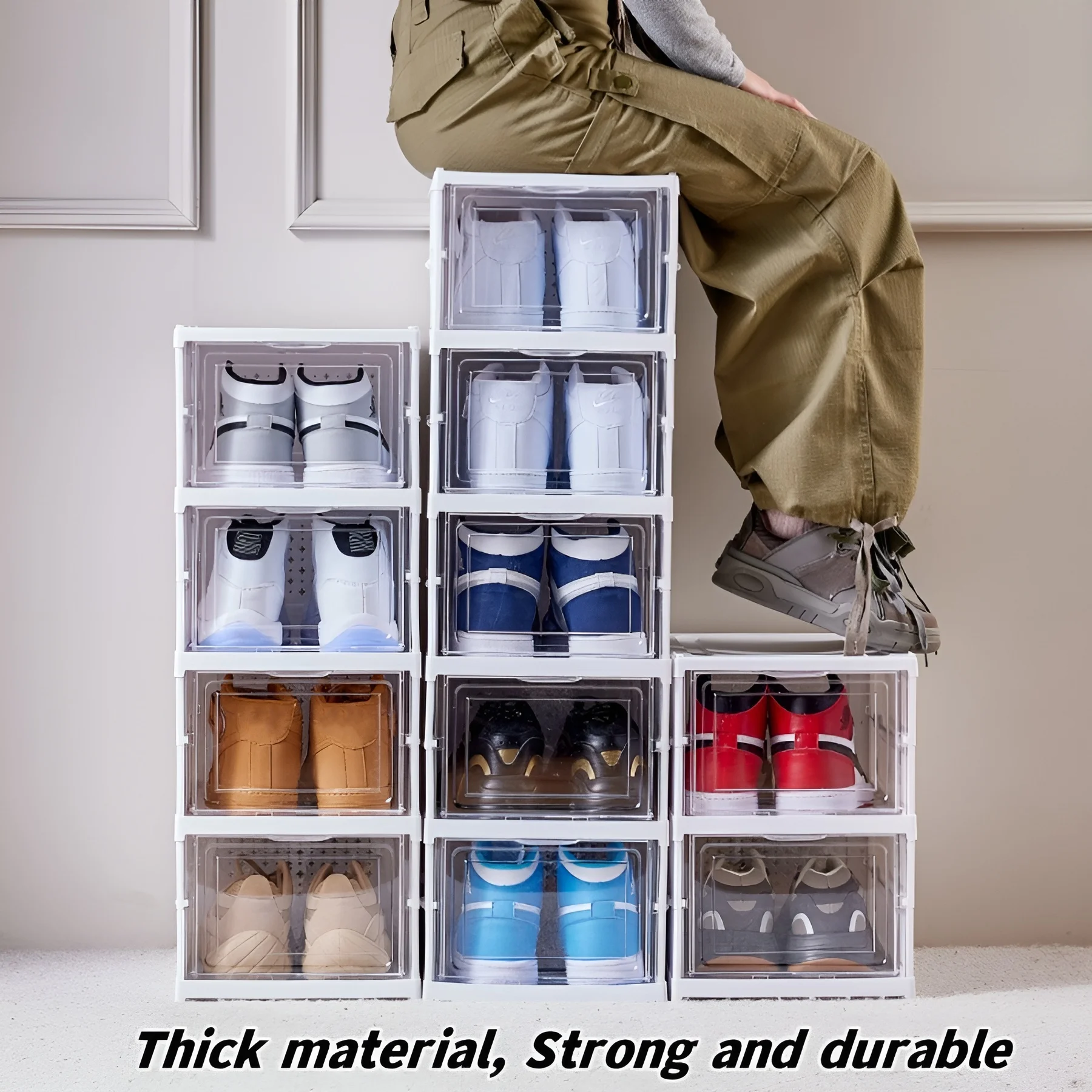 Sneaker Care Shoe Box - 6 kat ayakkabı kutusu katlanabilir şeffaf